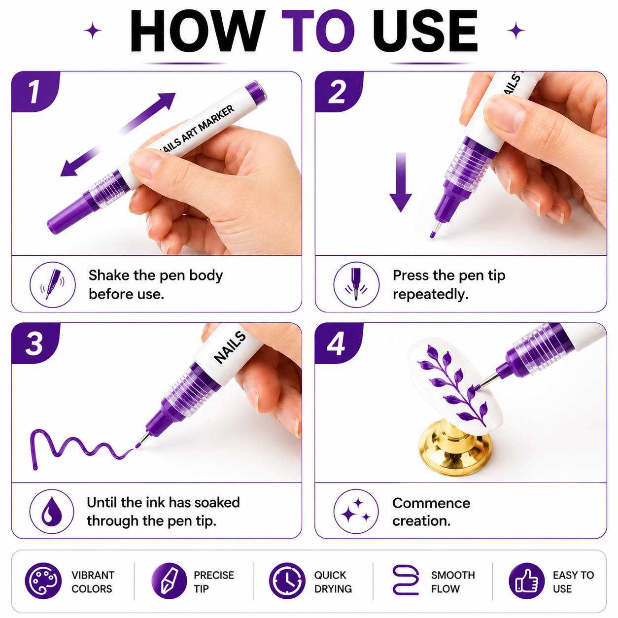 Nail Art Pens Set 12 Colors