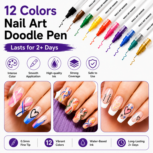 Vibrant Nail Art Pens Set