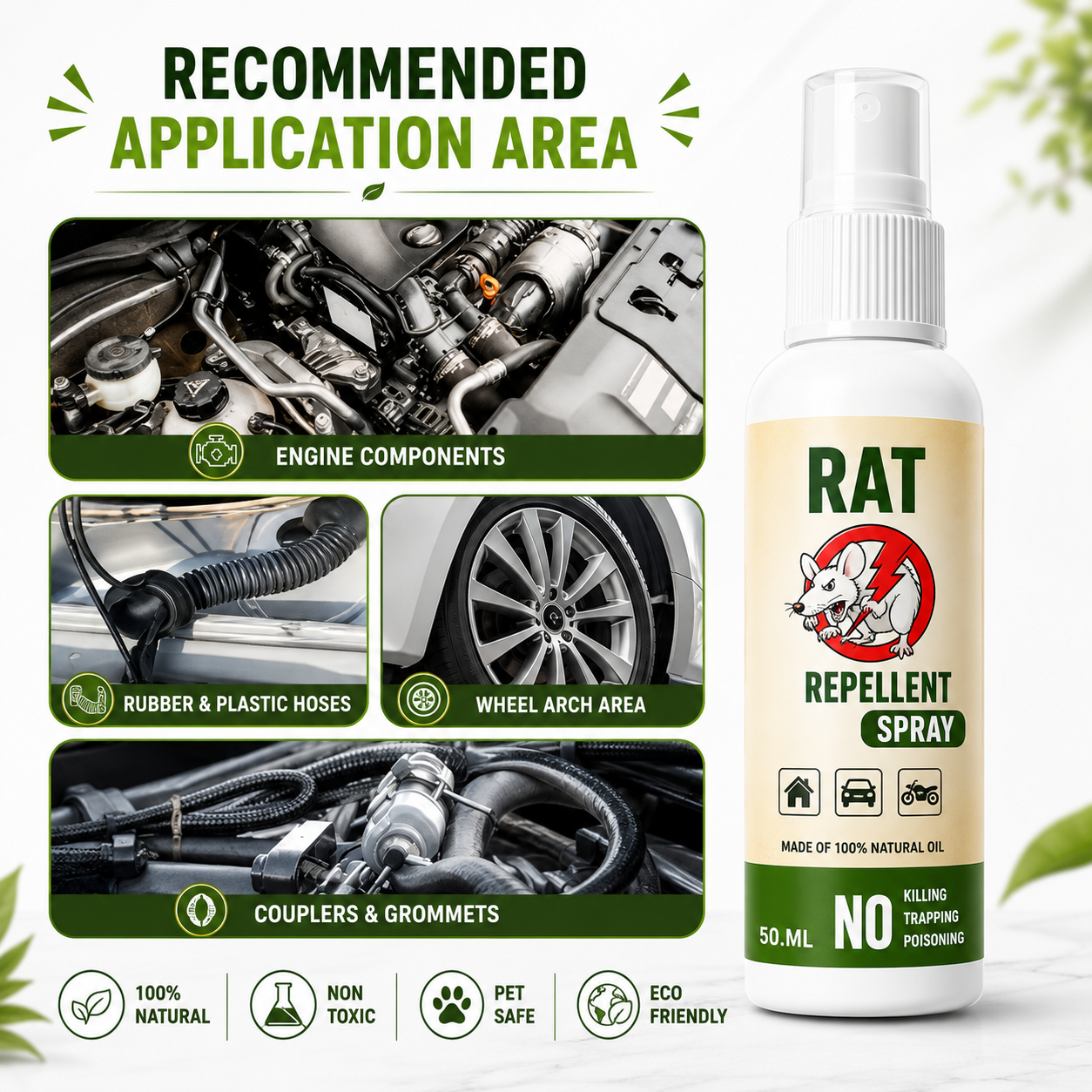 Eco Friendly Rat Repellent Spray BUY 1 GET 2 FREE